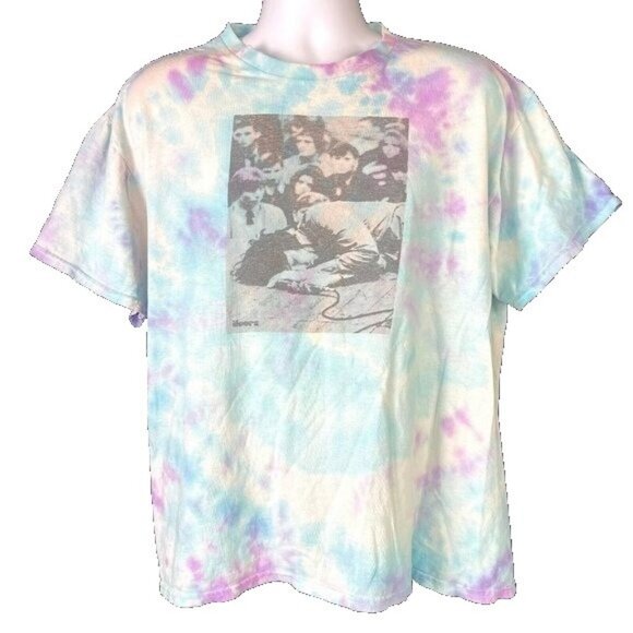 The Doors Jim Morrison Tie Dye Mens T-Shirt size XL + Hits Movie CDs + Buttons - Picture 2 of 16